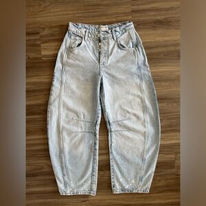 We The Free Good Luck Mid-Rise Barrel Jeans